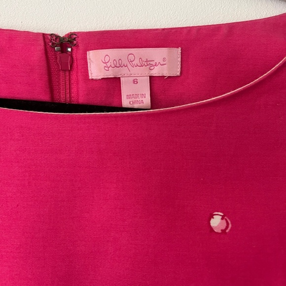 Lilly‎ Pulitzer Shift Dress Size 6 Pink Embellished Preppy Knee Length Jersey - Picture 2 of 16